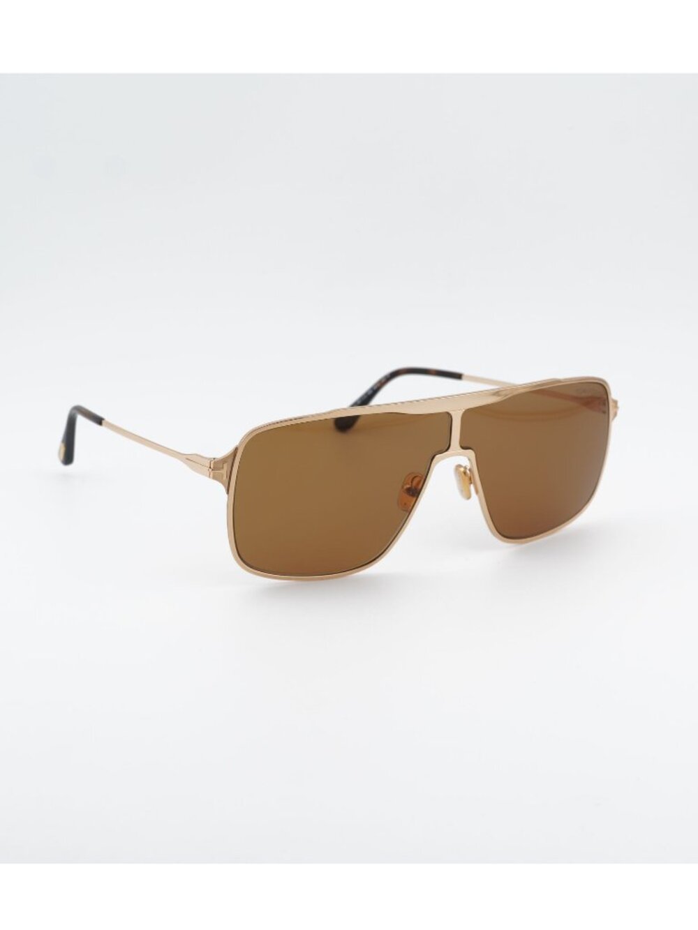 Tom Ford Zappa FT1173 30E Sunglasses Gold Shield Frame, Brown Lenses
